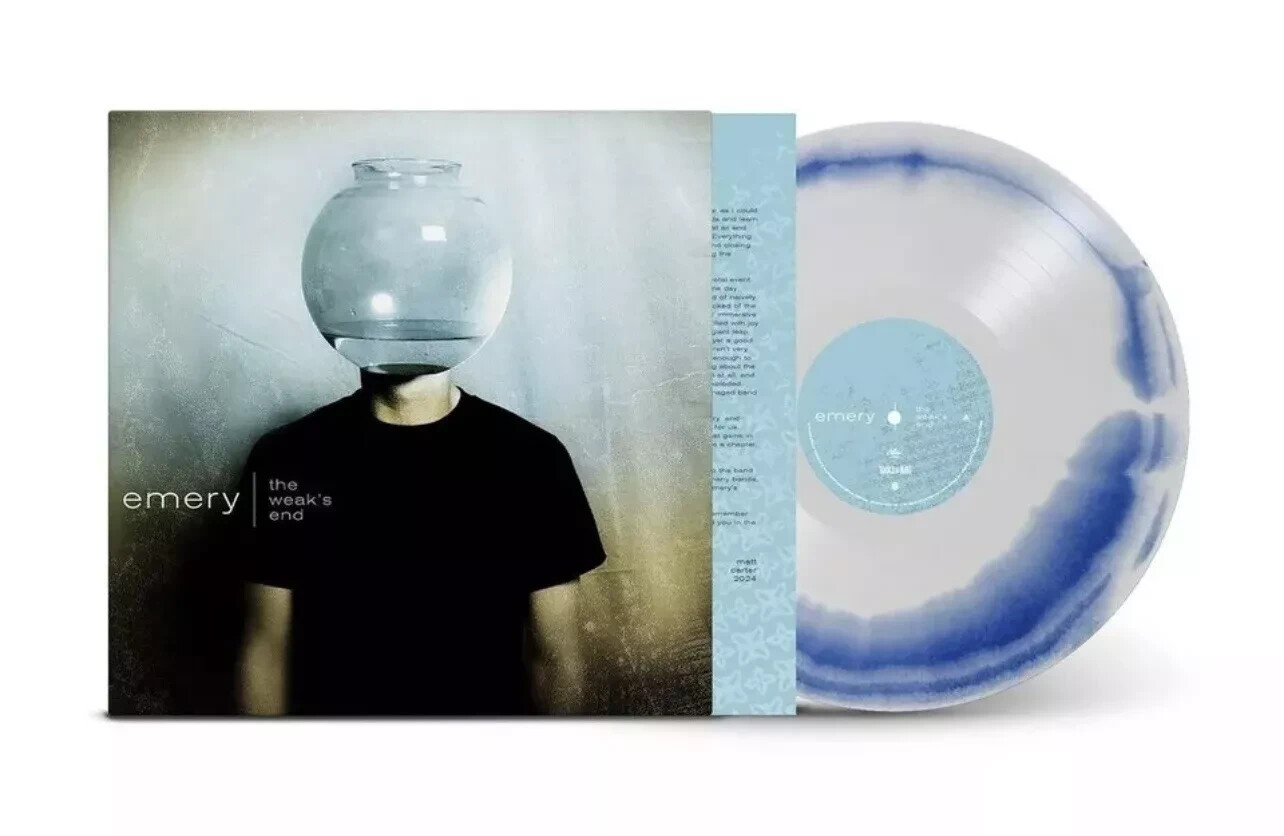 x/500 Blue White Swirl Vinyl LP Emery The Weak's End 20th Anniversary New Mint
