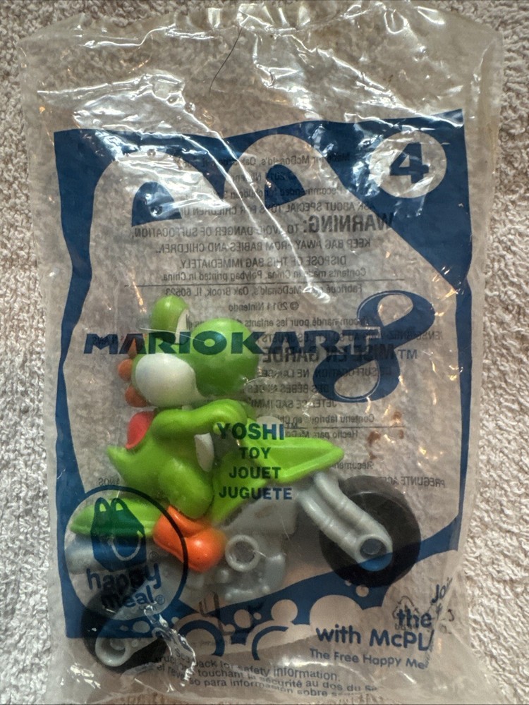 McDonald’s Happy Meal Toy 2014 Mario Kart #4 Yoshi Sealed