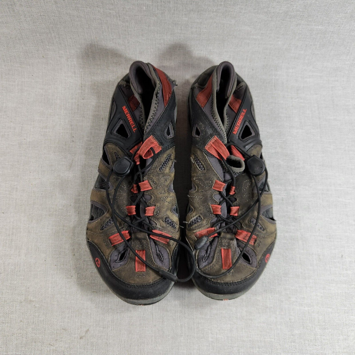 Merrell Wild Dove Mens Size 9 Brown Leather Sandals Shoes 