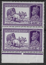 India 1937 GVI 2a6p Bullock Cart Pair with Inverted Watermark SG252w MNH Cat£800