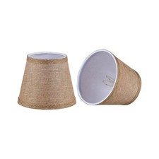 51022-2 Hardback Empire Linen Textured Fabric Clip-On Lamp Shade 4" Top x 6" ...