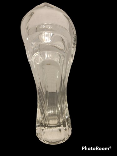 Mikasa Cut Crystal Vase Spring Flair 8" Clear Original Sticker Flowers Heavy - Picture 4 of 7