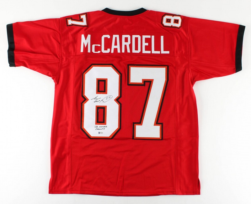 Keenan McCardell Signed Buccaneers Jersey Inscribed SB XXXVII Champs Beckett COA