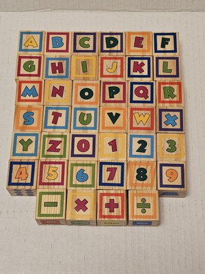 Disney Wooden Blocks Mickey Mouse 40 Letters Shapes Colors 