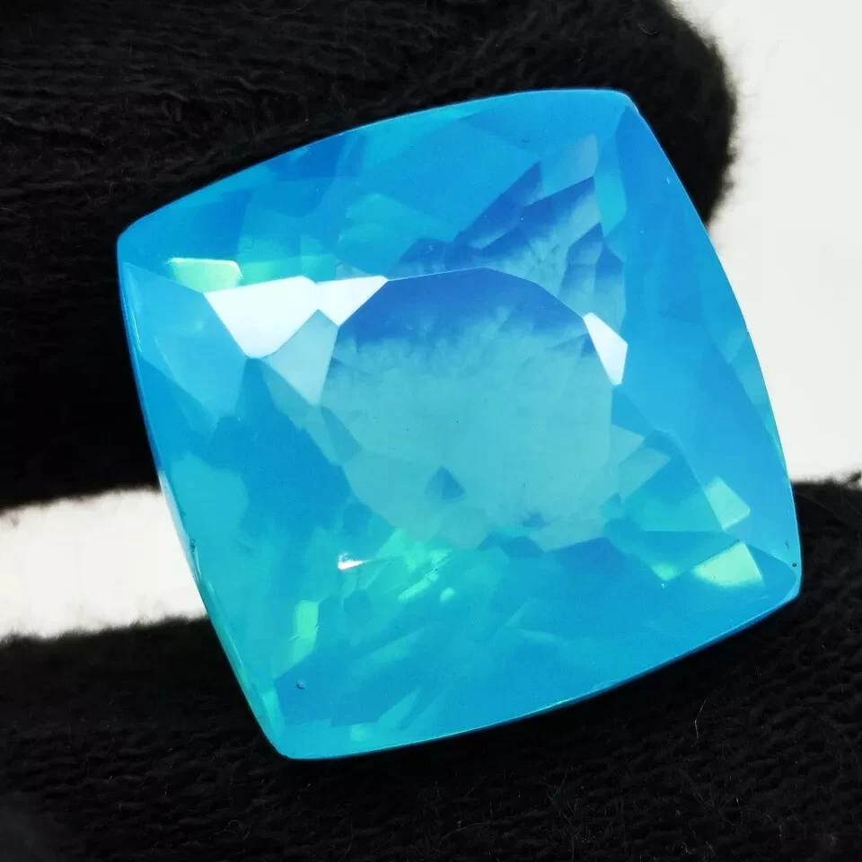 Piedra preciosa suelta corte cojín ópalo azul natural sin tratar 33,15 quilates certificado A+ EGL Foto 3 de 4