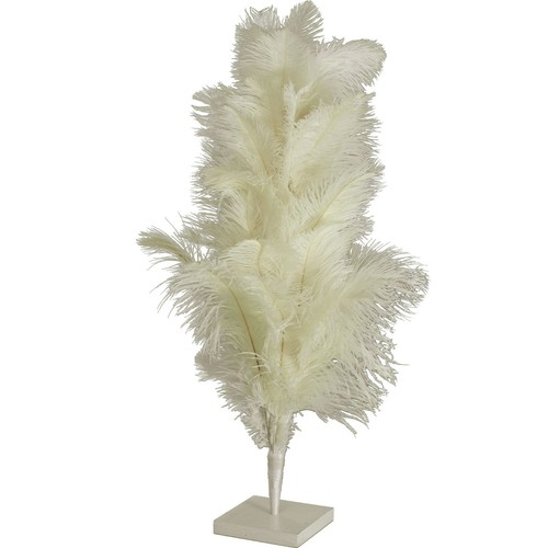 White Ostrich Feather Christmas Tree Real Bird Feather Branches Stand Included - Picture 13 of 33