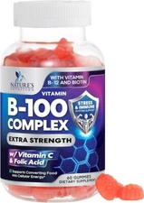 Super B Complex Gummy with Vitamin C, Folic Acid, Extra Strength Vitamin B Gummy