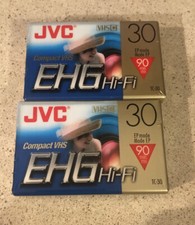 Lot 2 JVC EHG Hi-Fi Compact 90 Minutes VHS Camcorder Tape TC-30 3 Hours EP Mode