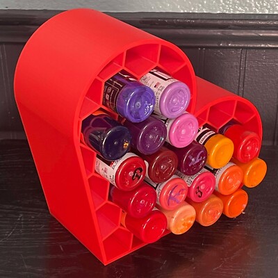 Hexagon Heart shaped bottle holder for 1-2oz bottles.