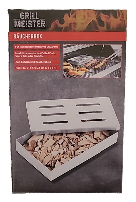 Grill Räucherbox für Räucherchips Räucherdose Edelstahl Aromabox BBQ Grillbox