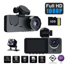 3 Channel Car DVR HD 1080P Vehicle Dash Cam DVRs Recorder with 32 GB Card