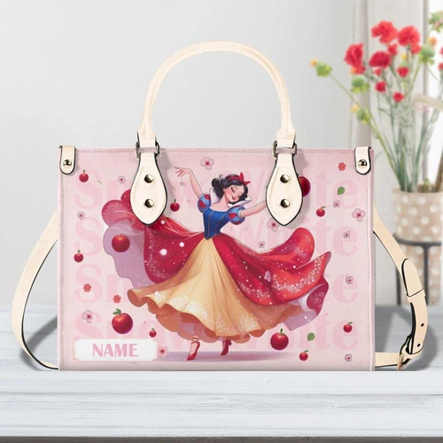 Personalized Snow White Leather Handbag,  Disney Leather Handbag
