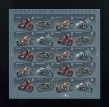 United States 39¢ American Motorcycles Postage Stamp #4085 MNH Full Sheet