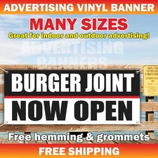 BURGER JOINT NOW OPEN Advertising Banner Vinyl Mesh Sign Buffet Bar Food Truck
