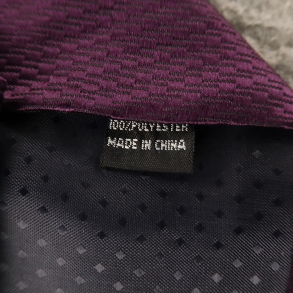 Corbata Clericci púrpura geométrica poliéster 3,5" Foto 4 de 4
