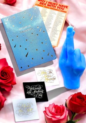 Valentinstag Wunschdenken Notizbuch, Notizblock Kerzenkarte BRANDNEU UVP 99 £