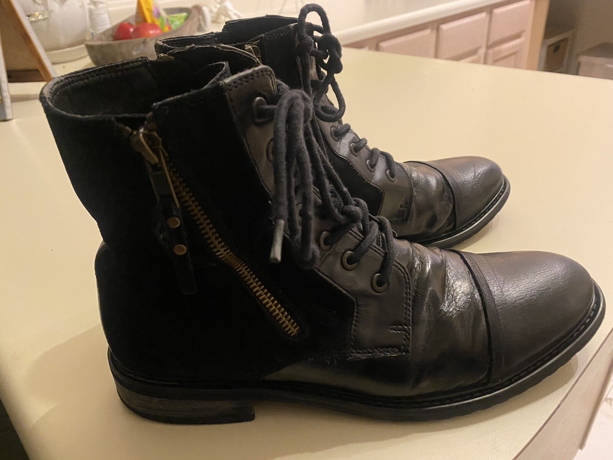 Kenneth Cole Reaction Men\'s sz 8.5 Boots Black Leather Double Buckle Amazon.com | Kenneth Cole Reaction Men main image 2