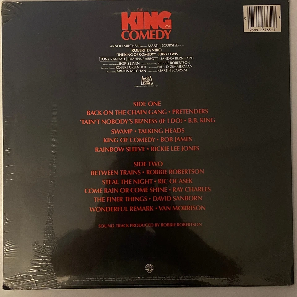 KING OF COMEDY - ORIGINAL SOUNDTRACK US LP 1983 NEW & SEALED - Image 2 of 2