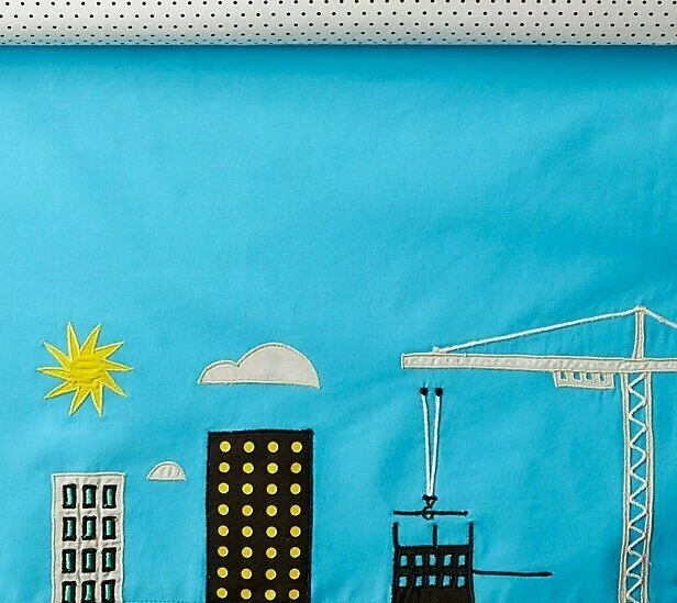 Falda Cuna Construcción Por Caja y Barril 27" x 51" x 14" Azul Multicolor Foto 2 de 3