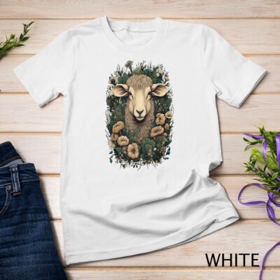 Cottagecore Aesthetic Floral Sheep Cute Graphic Girls Women Unisex T-shirt