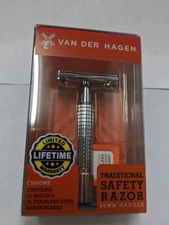 3 PACK Van der Hagen Traditional Safety Razor + 5 Blades each