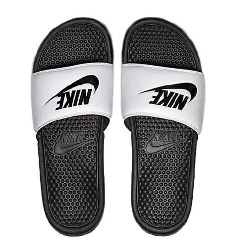 Sandali slip on uomo Nike Benassi JDI bianchi e neri taglia 8 12
