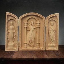 Trittico Statua Ornamento Figura Religiosa Scultura per Camera da Letto