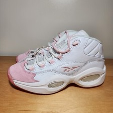 Youth 6.5 Women 8 - Reebok Question Mid Allen Iverson White Pink Toe GX9357 New