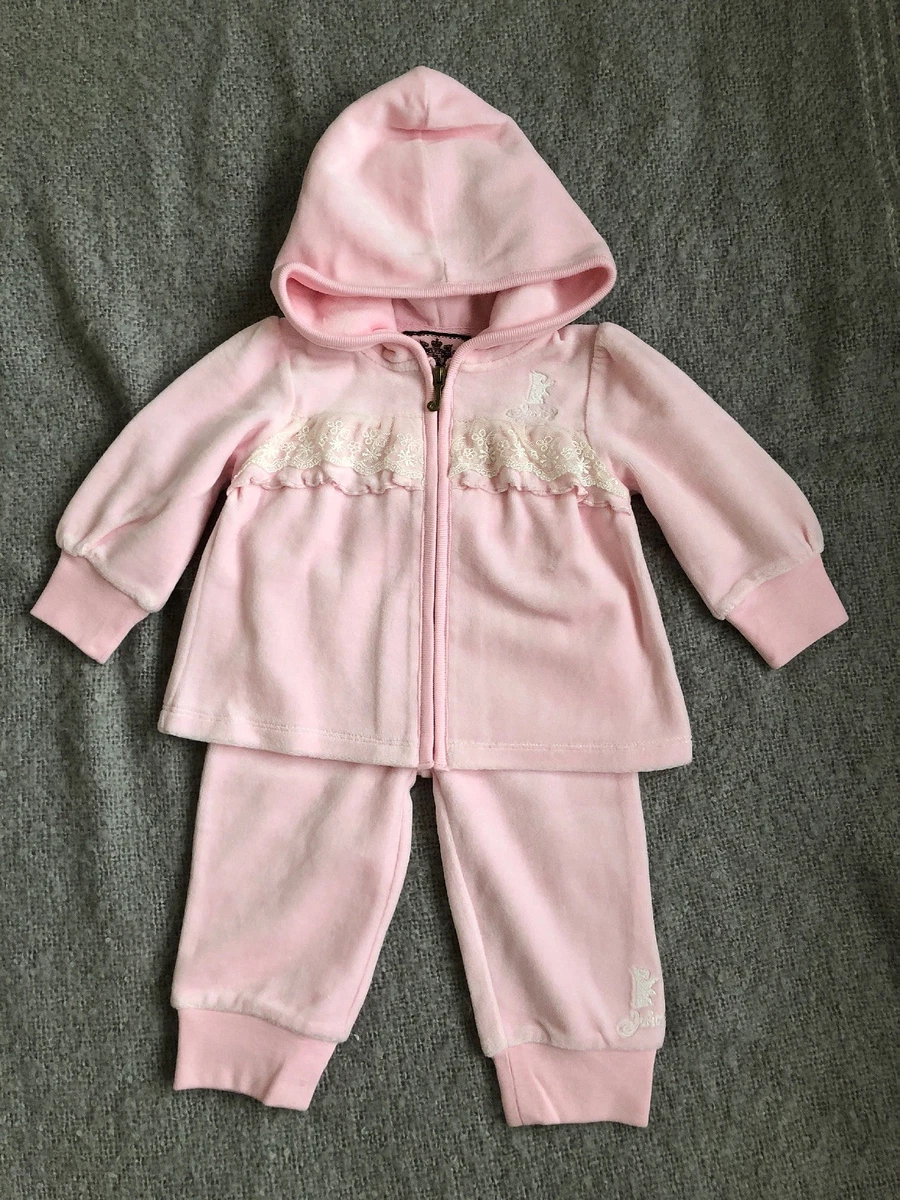 New Juicy Couture Infant Baby Girl Velour Tracksuit Jacket And Pants Set  6-9 M | eBay