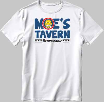 Moe's Tavern Springfield Kurzarm weiß-schwarz Herren / Damen P330