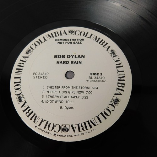 Bob Dylan Hard Rain LP Vinyl 1976 Promo Stamp Demonstration Sticker Label - Imagen 9 de 10