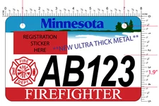 Minnesota Firefighter ATV/UTV license Plate *FREE SHIPPING* Heavy Duty METAL!!