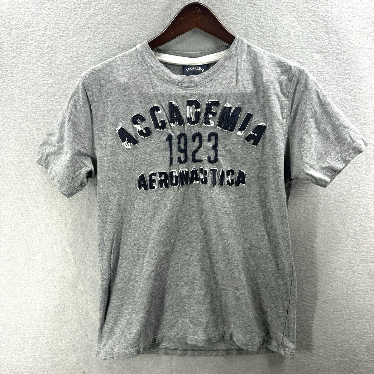 Camiseta Aeronautica Militare Para Hombre - Manga Corta, Algodón, Estampado Pecho Y Manga, Corte Regular