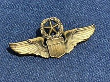 Vintage - COMMAND PILOT WINGS INSIGNIA BADGE STERLING  3&rdquo; SIZE