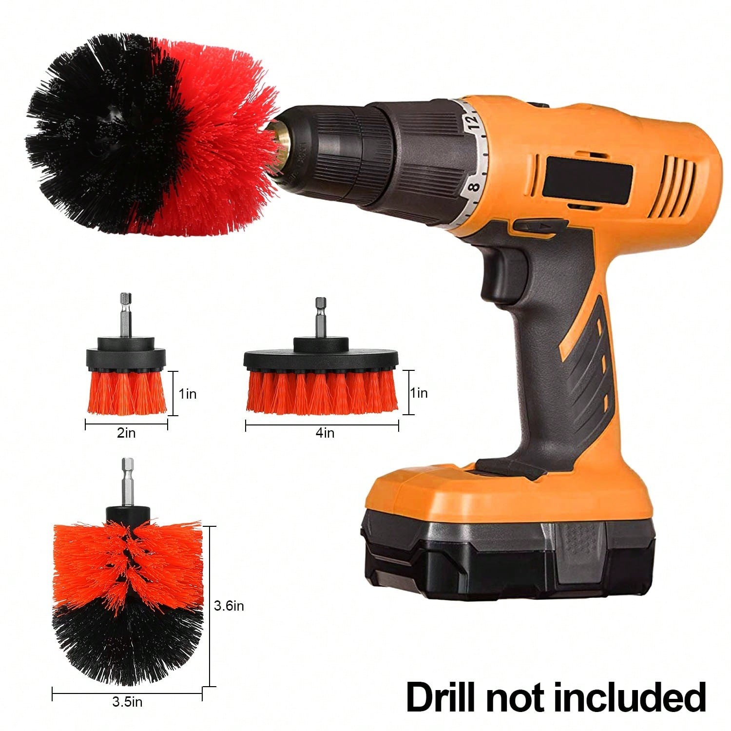 3Pcs Car Drill Brush Set for Deep Cleaning Carpets Tiles Walls