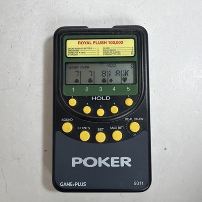 Game Plus Poker 9311 Handheld Electronic Game Classic Casino Fun Vintage Tested