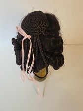 Vintage Wee 3 Collection Rosette Doll Wig 8-9.5" Dark Brown Braided French Curl