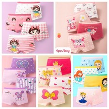 4pcs/lot Kids Girl Underwear Cute Printing Briefs Cotton Baby Underpants