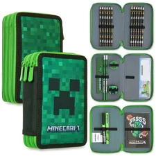 Minecraft Creeper Pencil Case Set School Supplies Art Kit for Kids