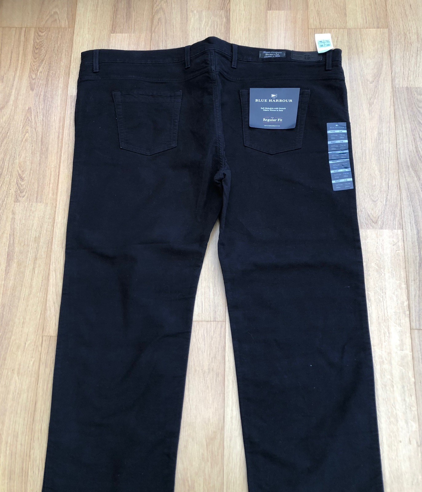 M&S Blue Harbour Straight Leg Regular Black Moleskin Jeans Size 50/29 RRP £69 image 7