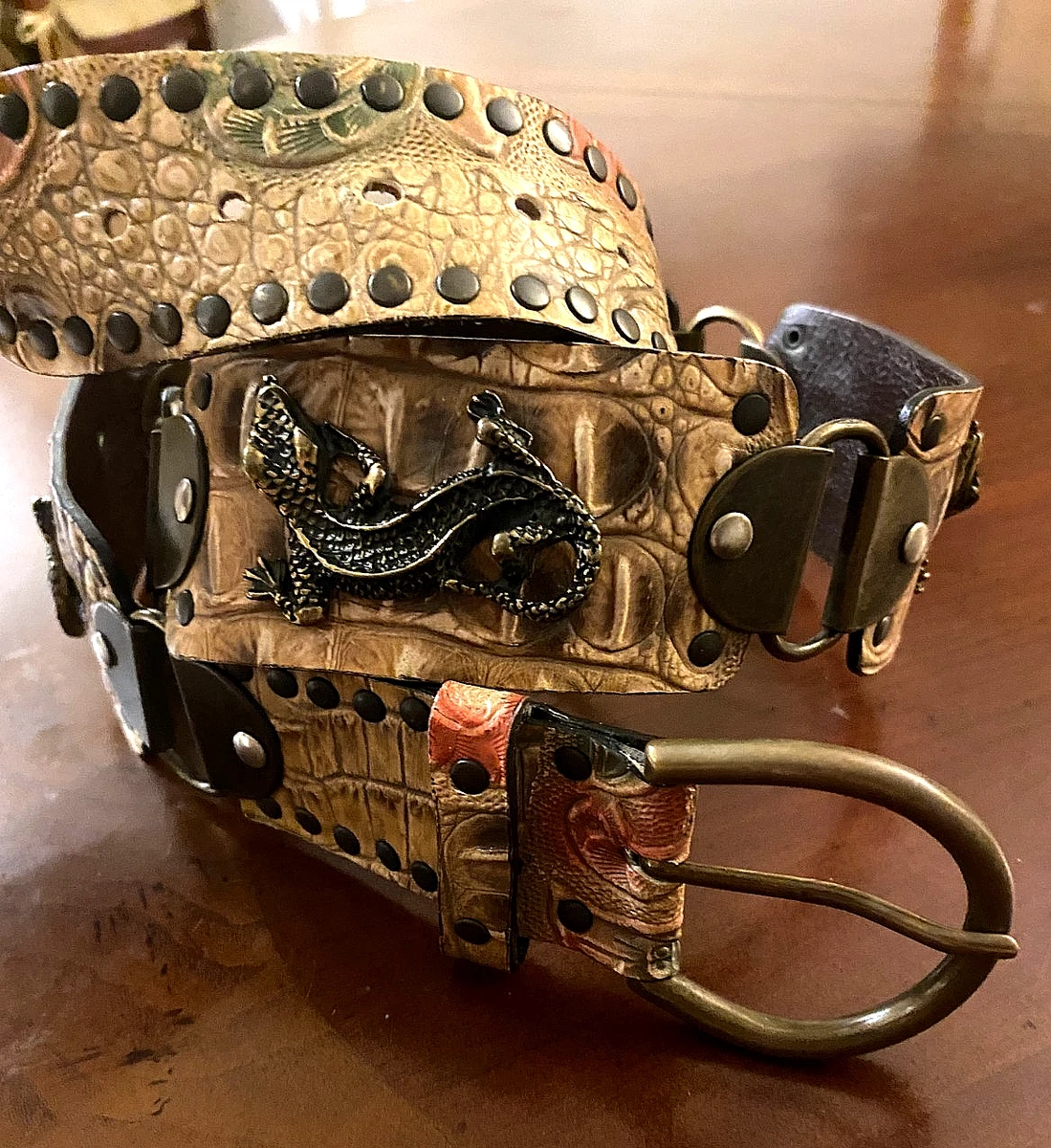 Vintage Nanni Belt Italy Pink Leather Silver Metal Mesh Rhinestones Crystals 34 Nanni belt rhinestone leather - Gem main image 3