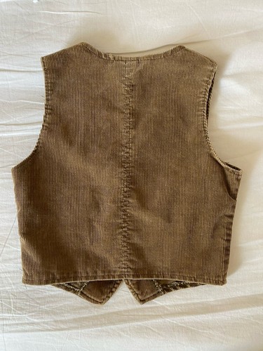 Vintage Levi’s Brown Corduroy Vest Kids Youth Juvenile Size 5 Made in USA - Picture 2 of 8