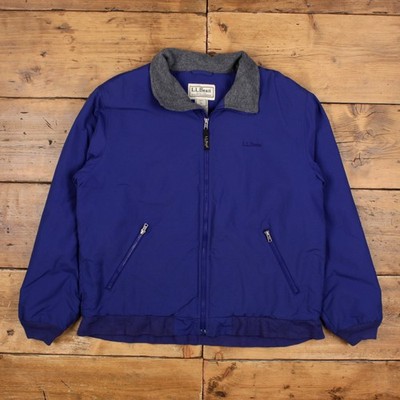 L.L.Bean Windbreaker Jacket L Mens 00s Blue Regular Outdoor Bomber Insulated