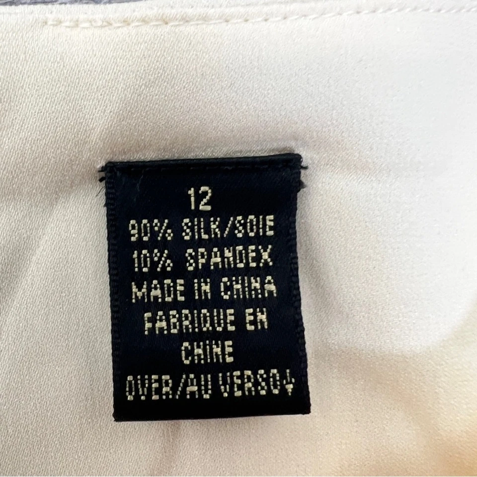 Новый с Ярлыками Dana Buchman кремовый бежевый шелк смесь блузка верхняя рубашка размер 12 B152 - Изображение 3 из 4