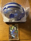 Barry Sanders HOF Signed Lions Riddell Mini Helmet (SS COA)+  1/1 Jokers Wild🔥