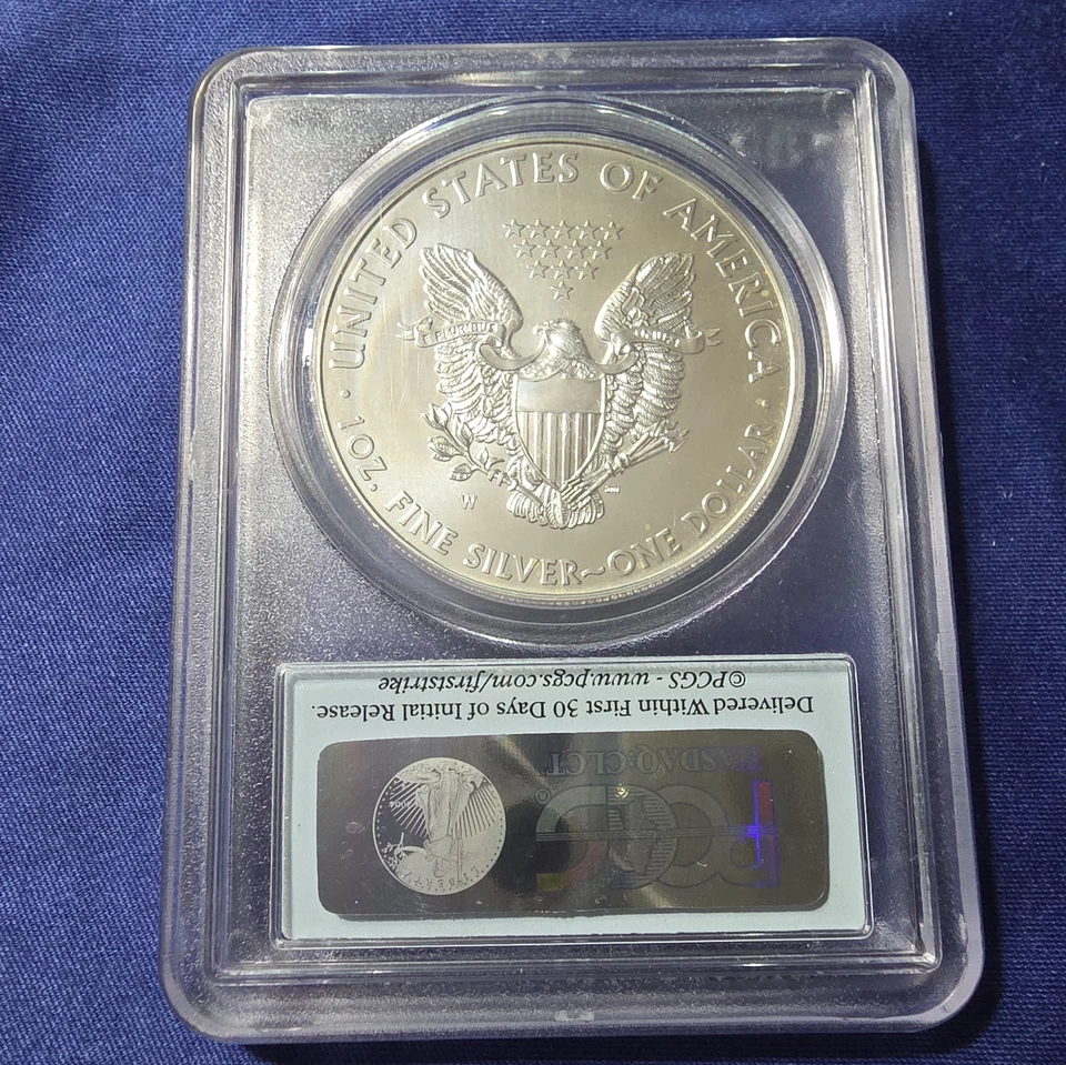 2011 W 1 Oz Silver Eagle $1 “Eagle 25th Anniversary” PCGS: MS 69.  - Image 2 of 2