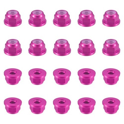 Für Nylon Insert Sechskant-Mutter, 20 Stk - M2,5x0,45mm selbstsichernd (Rosa)