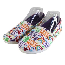 Toms Pride Slip On Canvas Shoes Womens Size 9 Alpargata Classic Rainbow Unity