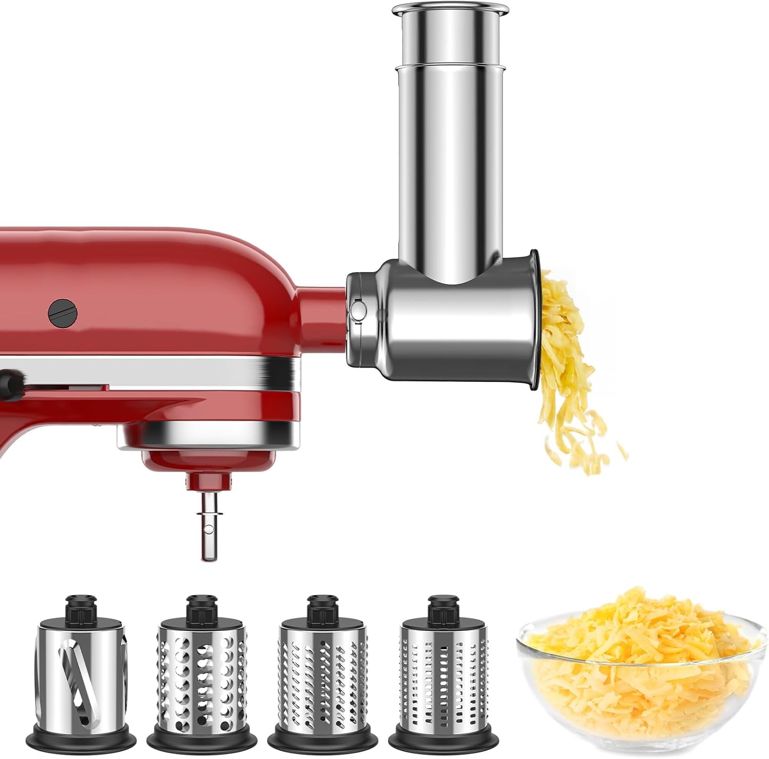 Stainless Steel Slicer and Shredder for KitchenAid Stand Mix