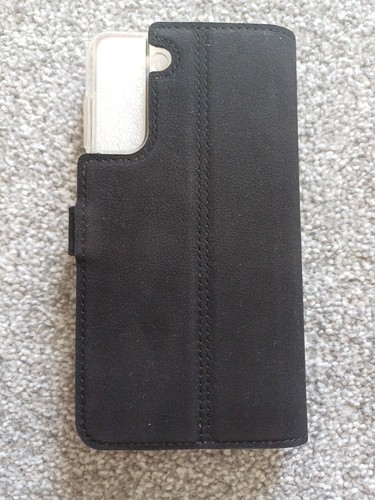 Snakehive Samsung Galaxy S21 Leather Wallet Case w/ Card Slots black - Zdjęcie 2 z 4